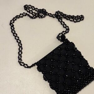 Elegant Black Beaded Women's Bag